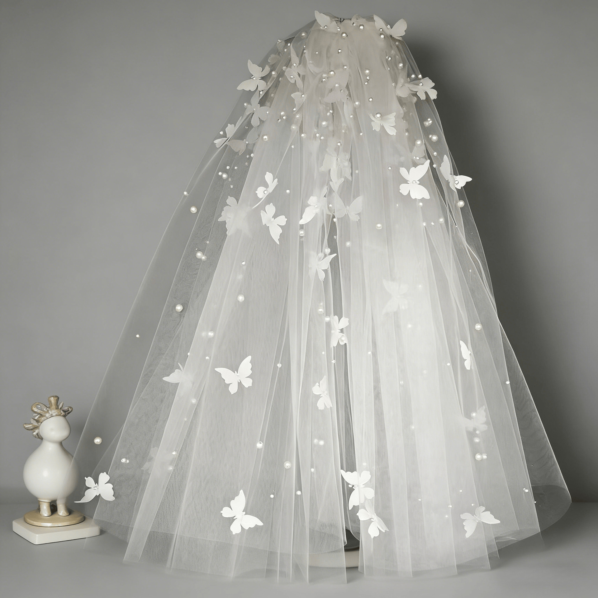 TEMU 1pc 1pcs 3d Bridal Veil With Comb - Double-layer Tulle Wedding Veil Suitable For Church Ceremonies, Photo Shoots, Prom, Quinceañera - Romantic