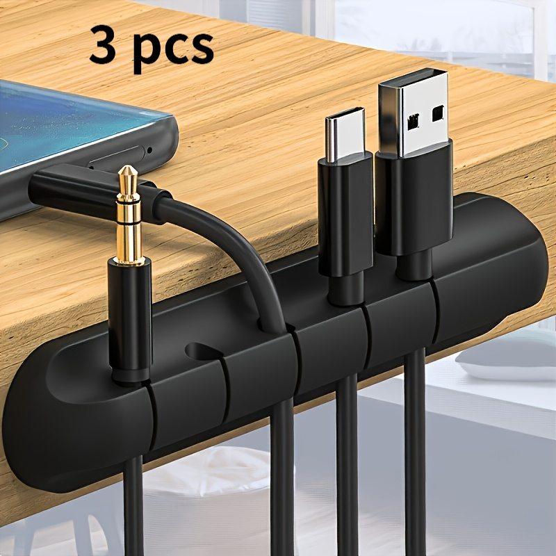 Temu – TEMU 3pcs Cable Clips, Self-adhesive Cable Organizers For Power Cords, Mouse Cables, Headphone Cords, Phone Charging Cables – Cable Accessories