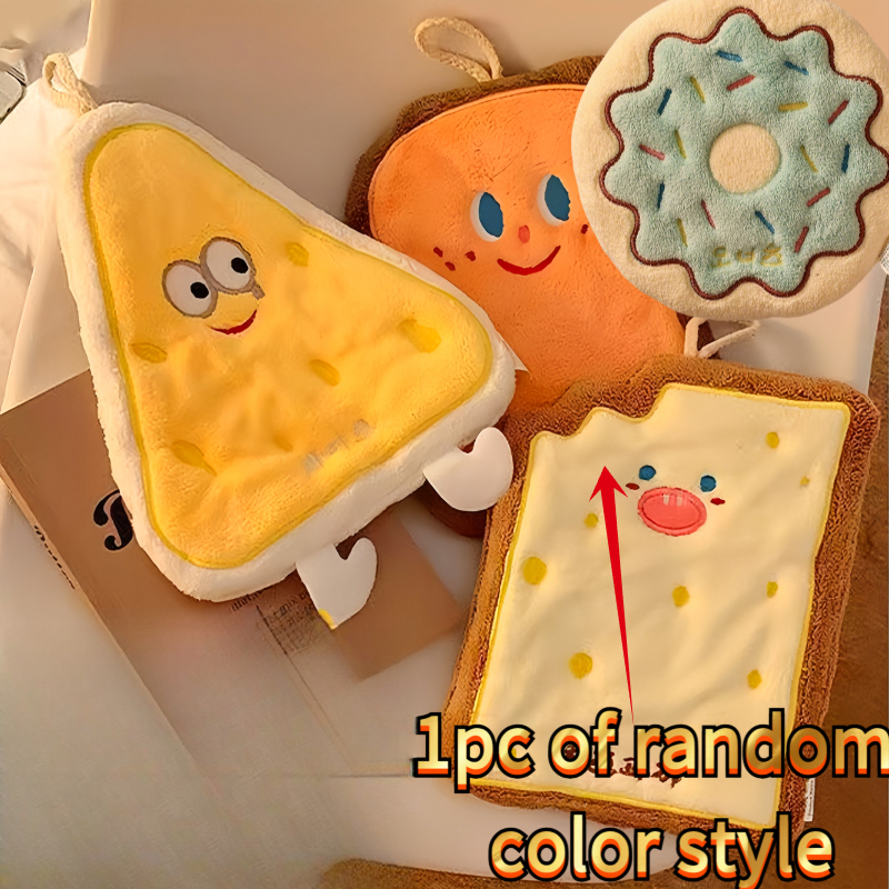 TEMU A Cute Hand Towel, Hanging Type, Water-absorbent, Thickened, Cartoon Hand Towel For Bathroom, Small Washcloth For Hand Washing, Kitchen Cloth,