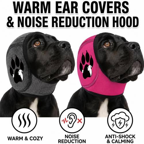 cubierta multifuncional para la calmante con protección para , con estampado de de pata, orejeras calmantes para mascotas que reducen , cubiertas cálidas para de otoño/invierno, protectores de orejas ajustables para perro con diseño reductores de
