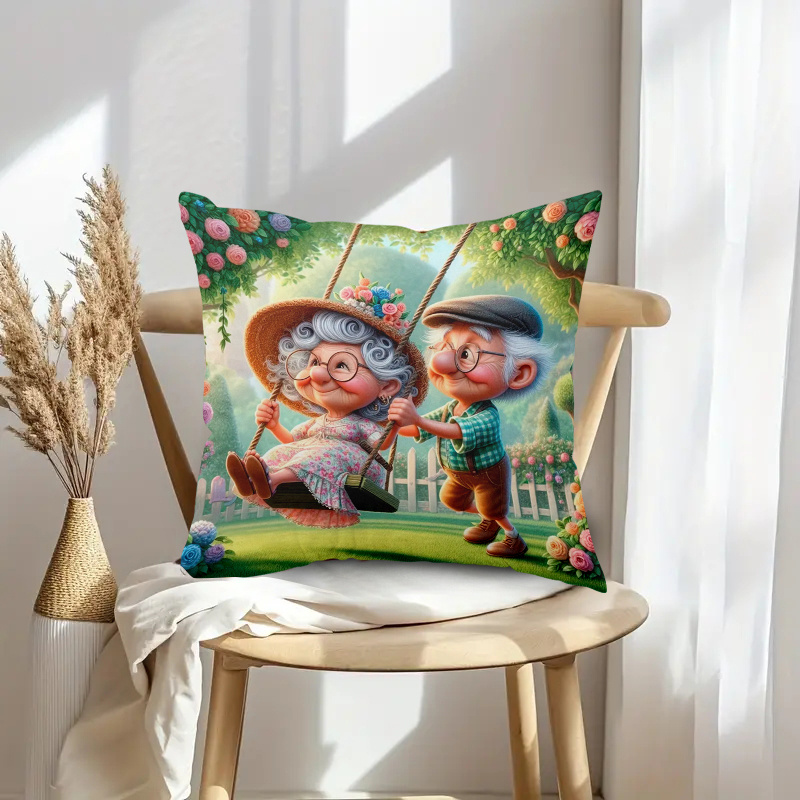 

1pc, Polyester Material, Zippered, Machine Washable, Soft Cushion Cover, Suitable For Bed, Sofa, Chair, Holiday Decoration, Home Decoration (double Sided Printing, No Pillow )