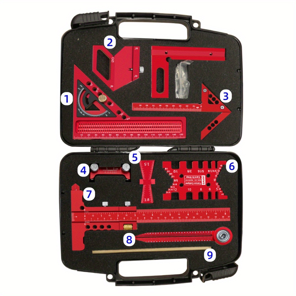9pcs woodworking square kit box precision carpenter quick - Temu