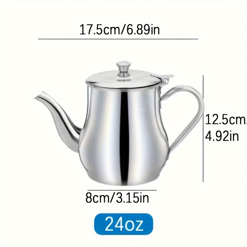 Image of Stainless Steel Kettle, Teapot, Coffee Pot, Ounce Pot - Equipped With A Filter, And A Large Capacity Oil Storage Pot