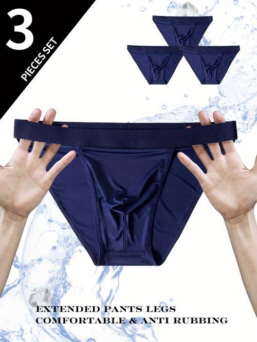 3-pack heren ice silky ondergoed - ademende sneldrogende naadloze boxershorts voor sport & gym, anti-wrijving elastische tailleband, zacht stretch doorzichtig zwart casual ondergoed, trainingsonderkleding, strakke uitstraling, comfortabele pasvorm