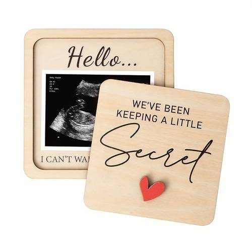 1pc of pregnancy announcement for grandparents wooden decorative sign pregnancy announcement plaque desktop decoration printed with hello i cant wait you text gift for grandparents wooden announcement and keepsake