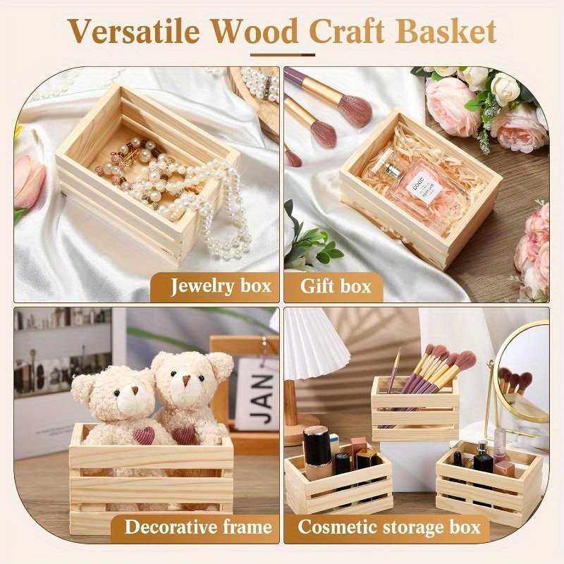 6pcs Decorative Wood Crates Nesting Storage Containers