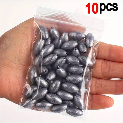 10pcs 2g 15g fishing weight sinker fishing olive shape rig sinkers fishing weights split shot sink fishing tackle tool accessory