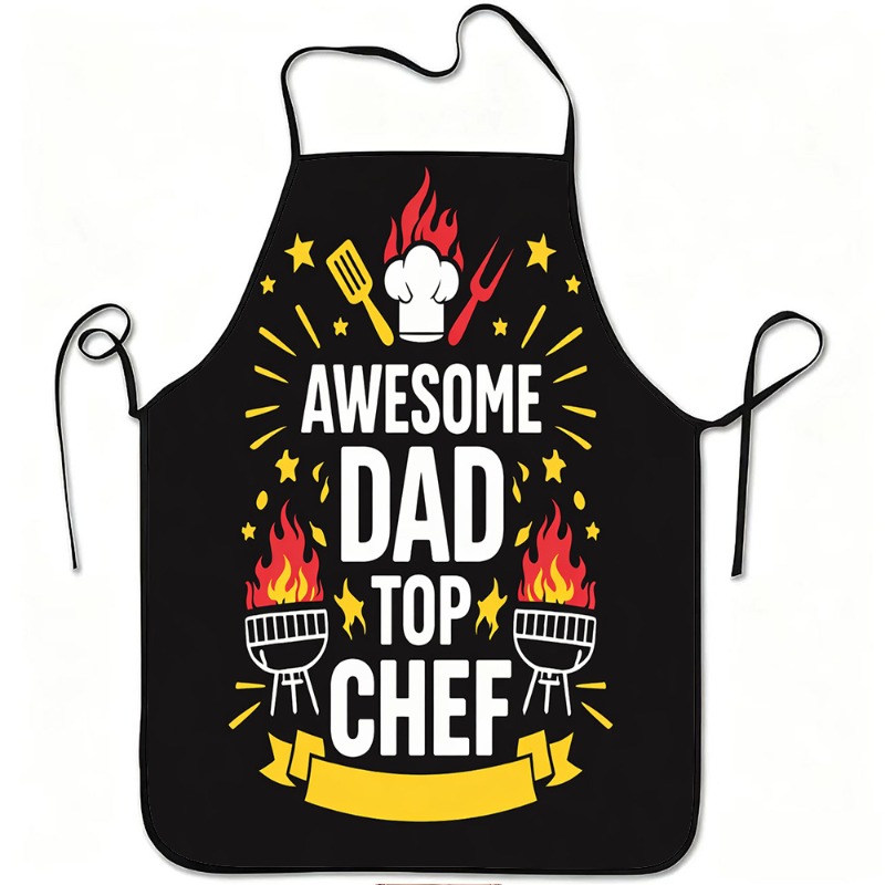 TEMU 1pc Dad Apron, Durable And Easy To Clean, Adjustable Waistband, Polyester Material, Suitable For Kitchen Cooking, Gardening, Picking, Christmas,