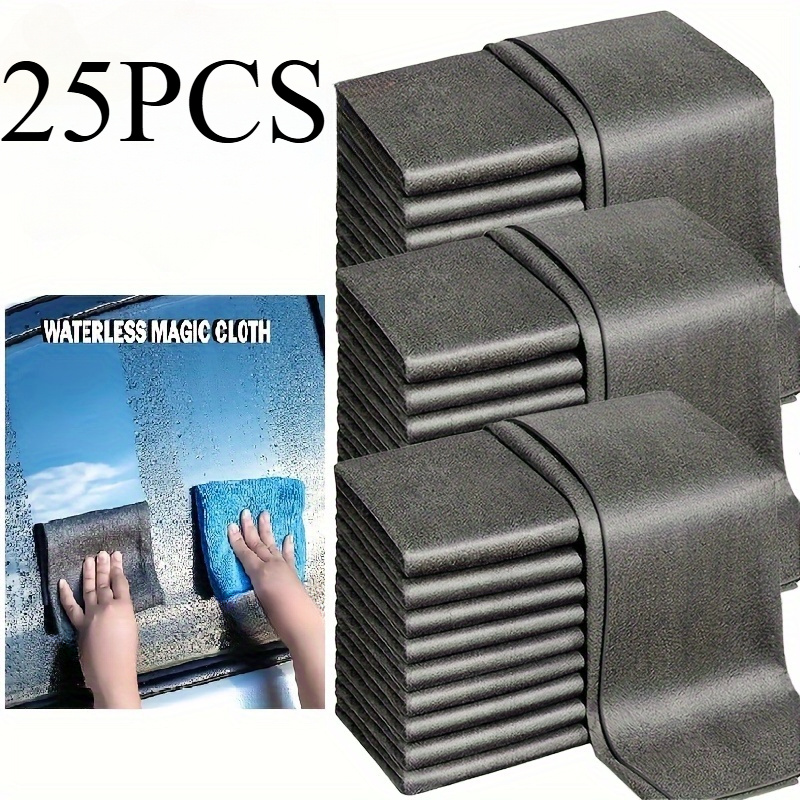 TEMU 25pcs Super Cleaning Magic Microfiber Cleaning Cloth No Stripes, No Plush Suitable For Car Glass Towels