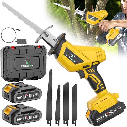 20v cordless reciprocating saw with dual 2 0ah batteries and features a 3000rpm high speed motor and safety lock designed for industrial wood metal and pvc cutting ideal for workshop fabrication construction and professional heavy duty task