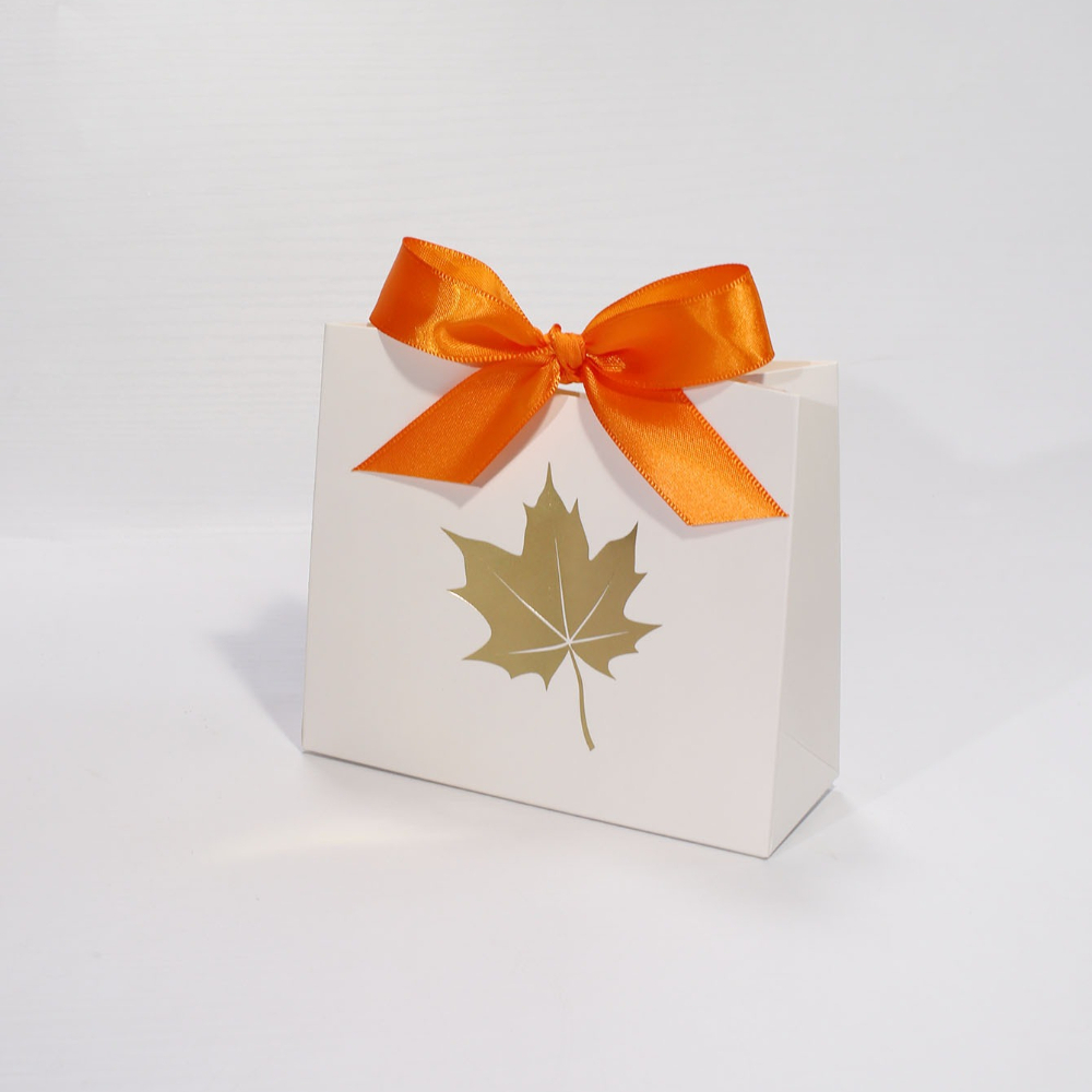 TEMU 20pcs Maple Leaf Gift Boxes With Ribbon - Elegant Fall Suitable For Thanksgiving Wedding Favors, Classroom Parties, & Holiday Souvenirs - Paper