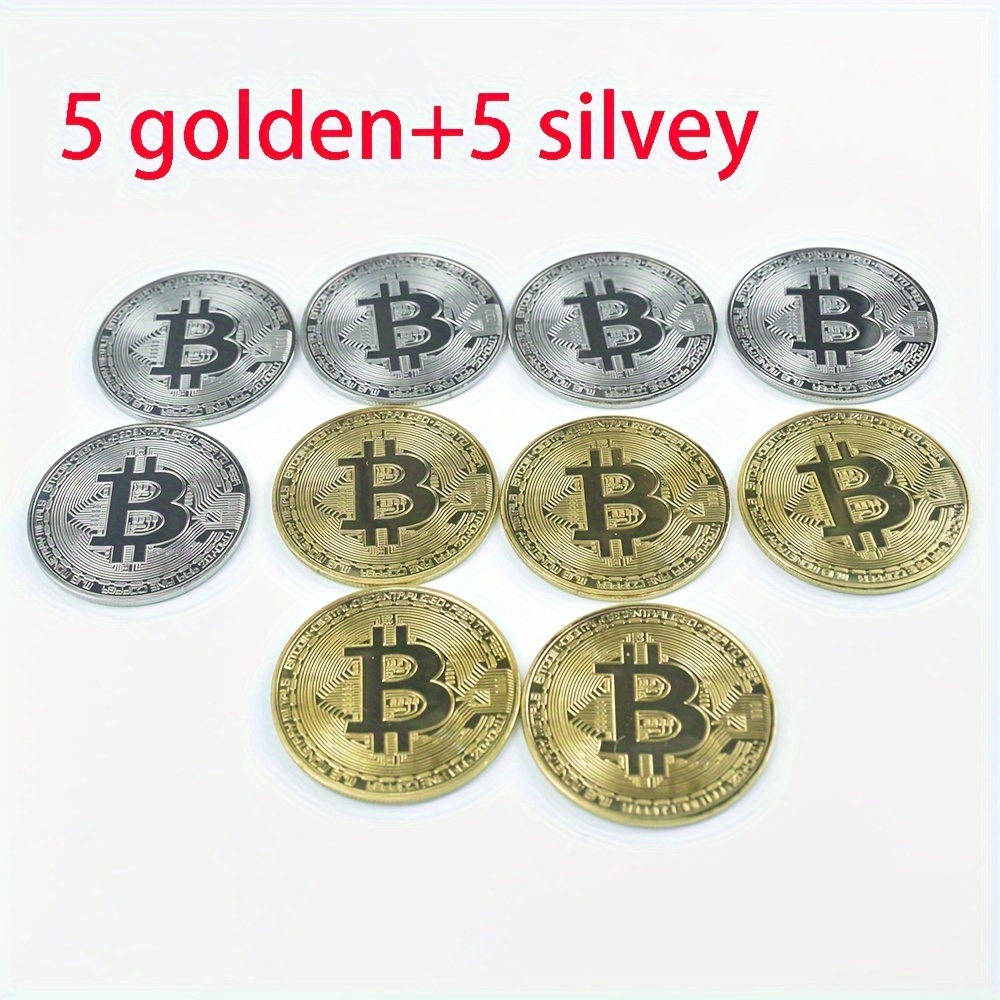 TEMU 10pcs B Type Coin | Golden & Silvery Metal | Collectibles | 1.57" Commemorative