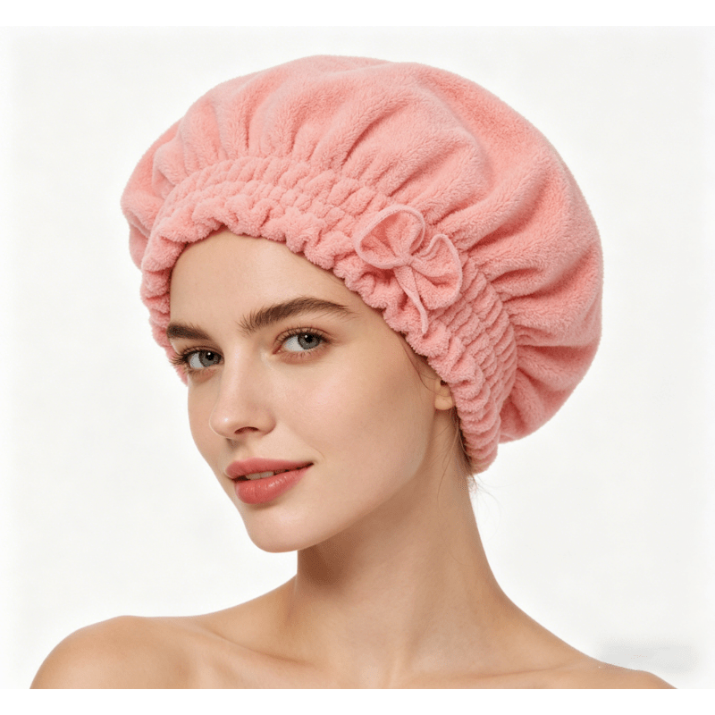 TEMU 1pc Elastic Band Hair Drying , Microfiber Super Absorbent Quick , Household Bath Head Wrap Towel, Soft Comfortable Hair Drying Towel, Ladies