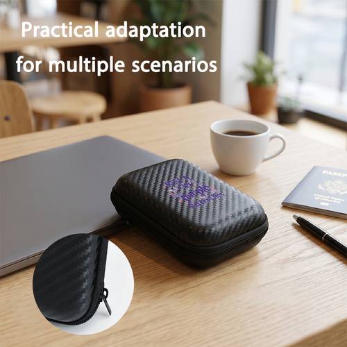 estuche de almacenamiento para auriculares de 1 pieza con estampado 2d de mariposas moradas estilo niña, de de fibra de carbono eva, de almacenamiento portátil compatible con auriculares bluetooth inalámbricos, auriculares con cable, cables de , cargadores, llaves