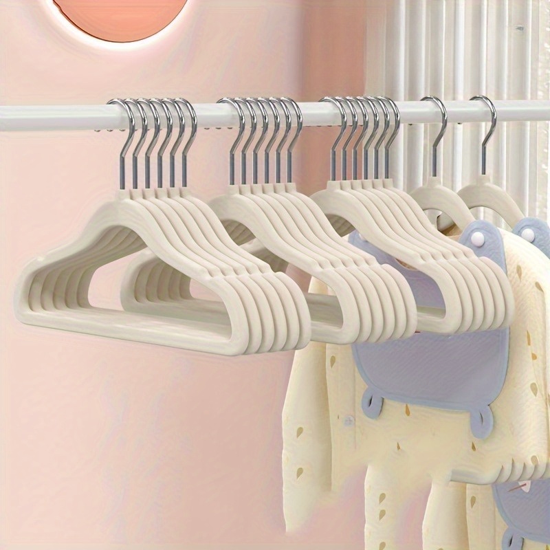20pcs non slip   hangers space saving velvet felt hangers for     clothes pants shirts dresses durable plastic with polished   curved design for secure hold   hangers for clothes