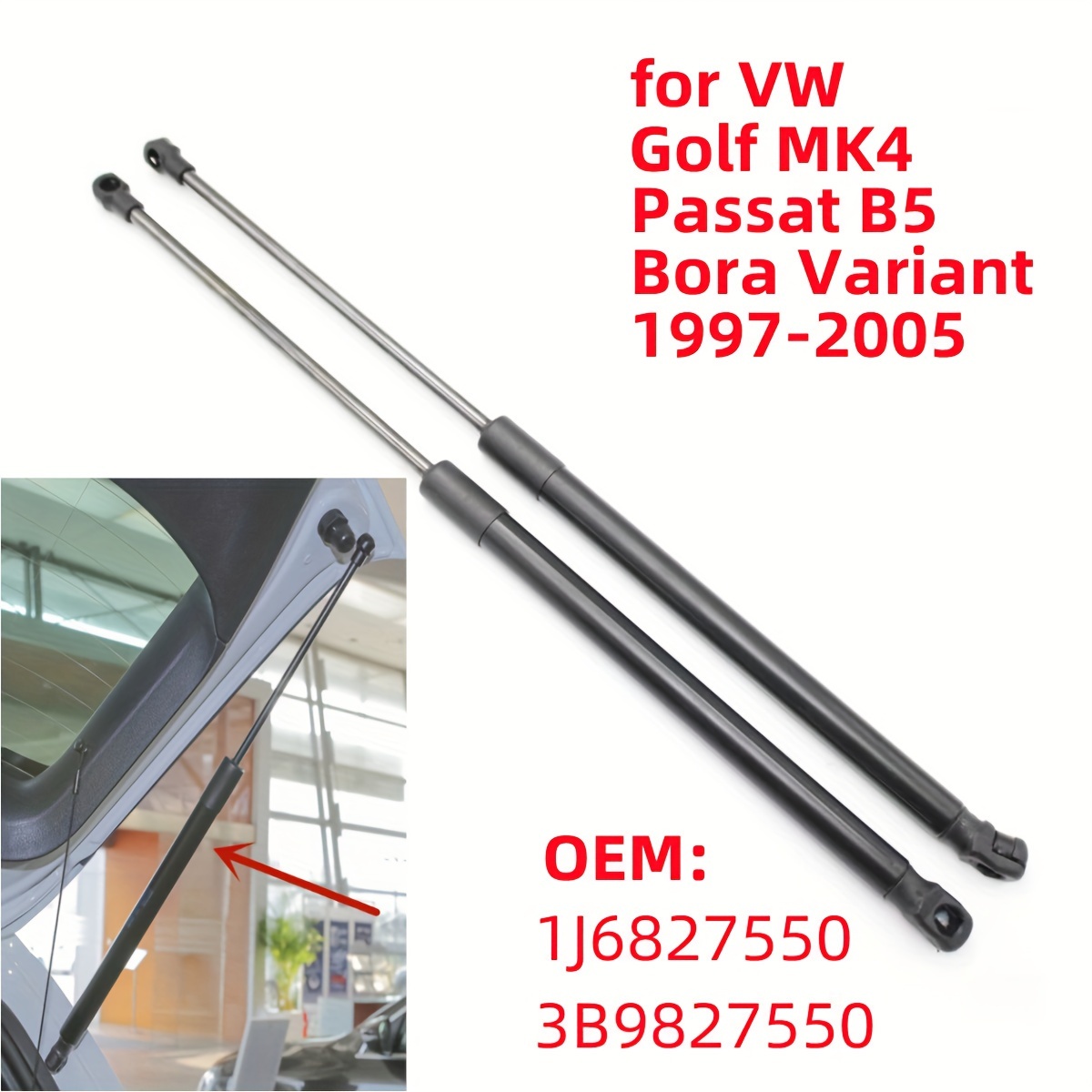 TEMU Une paire de vérins de hayon adaptés pour 4 MK4 de 1997 à 2005, Passat B5 de 1997 à 2005, et pour Bora de 1999 à 2005, avec une distance de 500