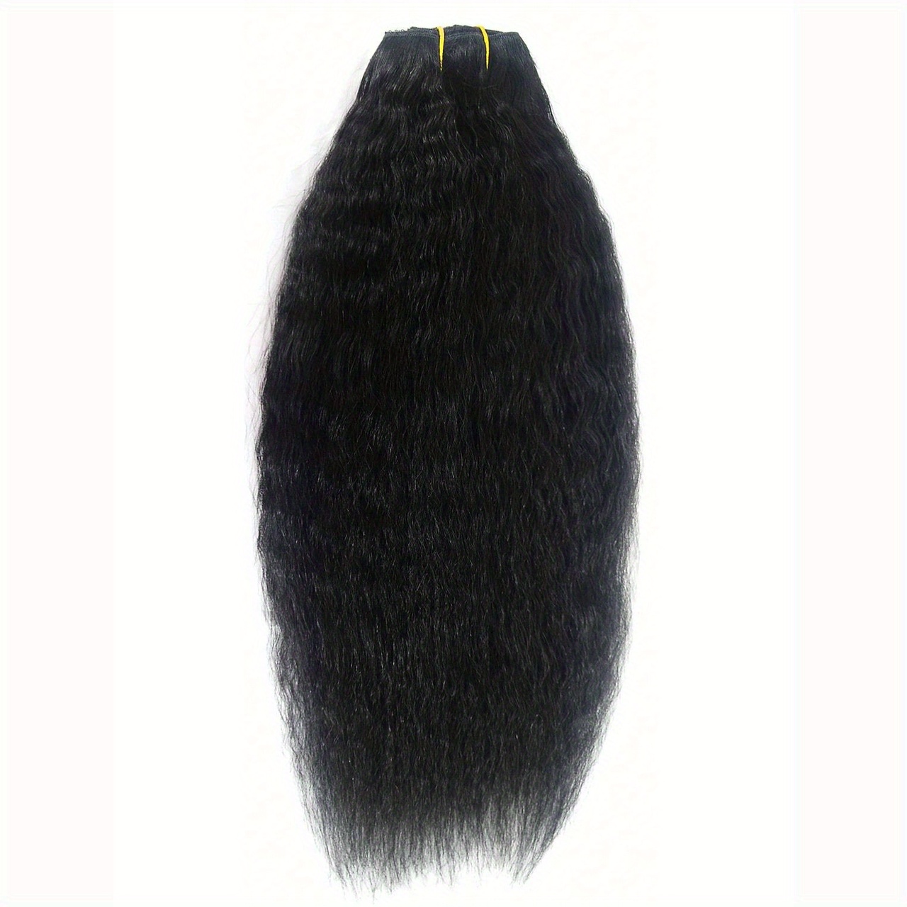 TEMU Extensions de cheveux à clip raides pour femmes, ensemble complet de cheveux noirs naturels raides et crépus, 8 pièces, extrémités pleines et