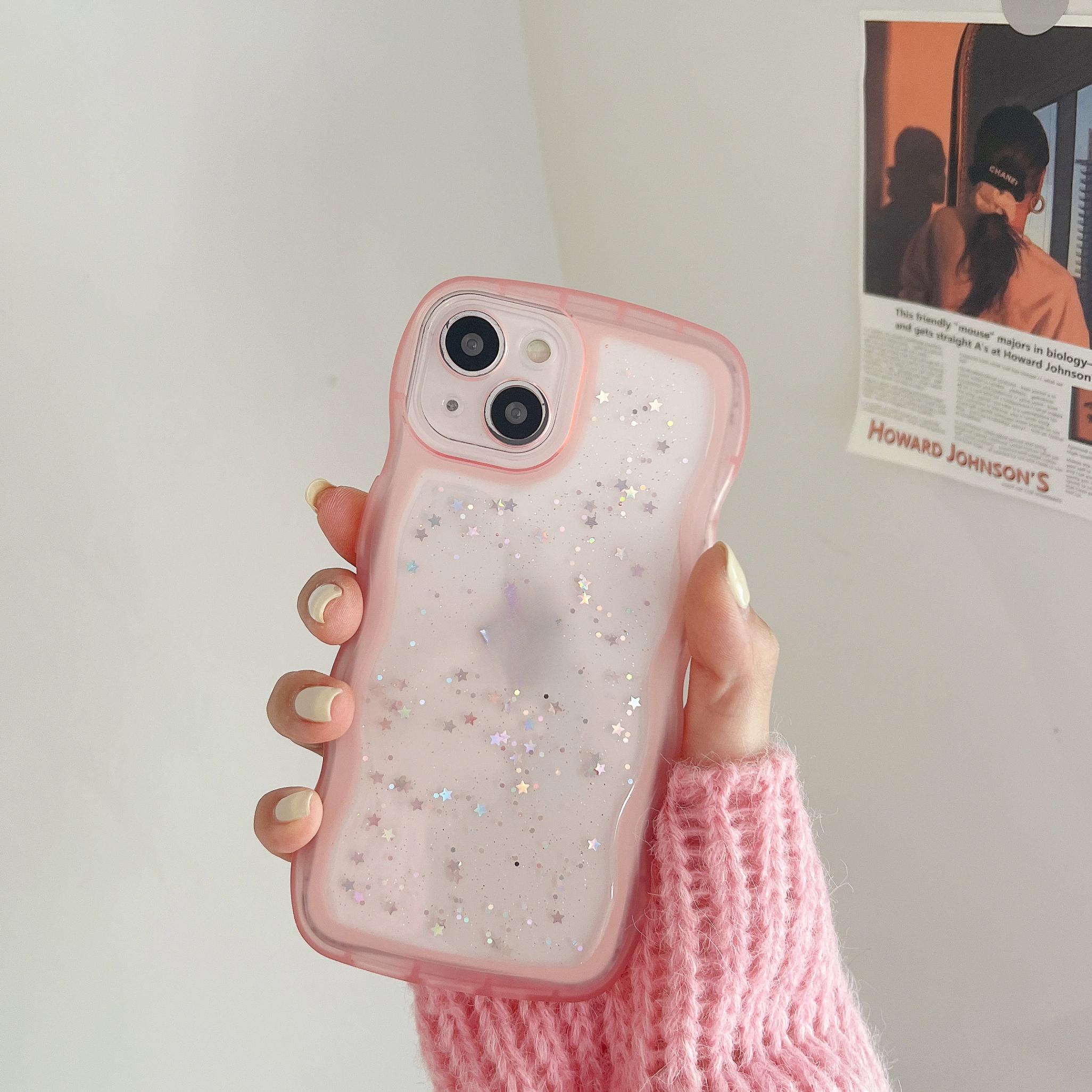 TEMU Phone Case - Wave Suitable For 15 Pro, Full, Easy Design 14/13 Pro, Fashionable Women's Ins-style Anti-drop Protective Cover, Soft 16