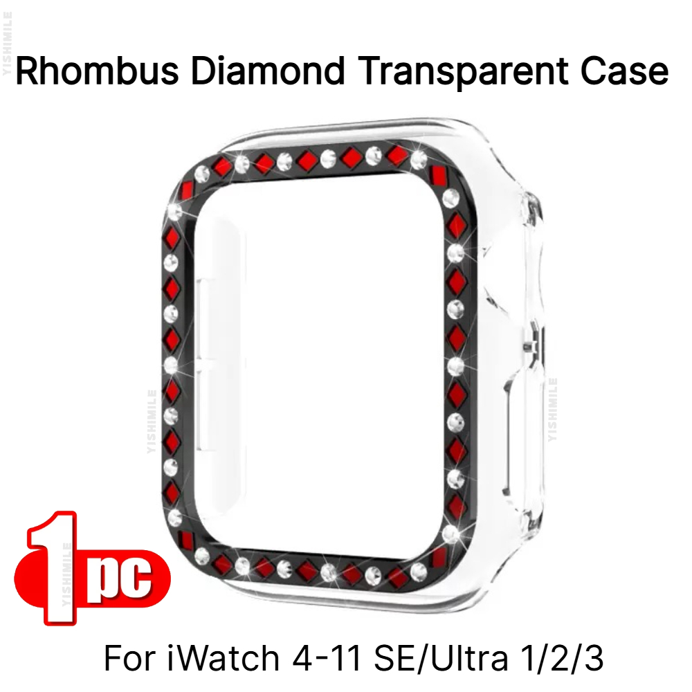 TEMU 1pc Yishimile Sparkling Case Compatible For Watch Ultra/se//5/6/7/8/9/10/11 Case, Hard Cover With Full Coverage, Scratch-resistant Case Suitable