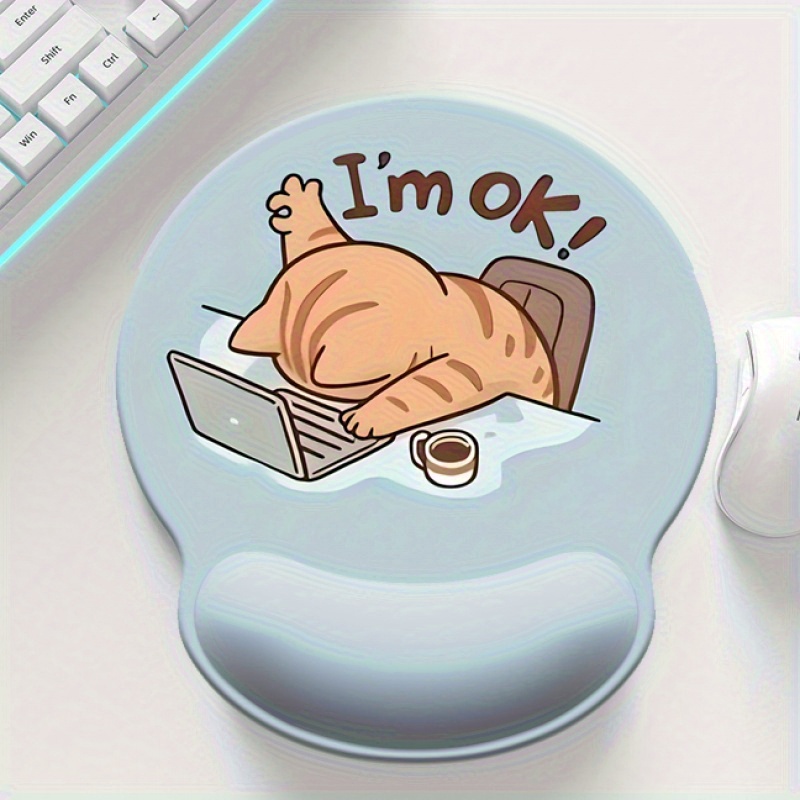 Ergonomic Mouse Pad With Wrist Support, Cute Corgi Design, Non-slip Base, Smooth Gliding Surface For Computer, Laptop, Office And Home Use, Light , Laptop Wrist Rest, Mouse Pads For Desk