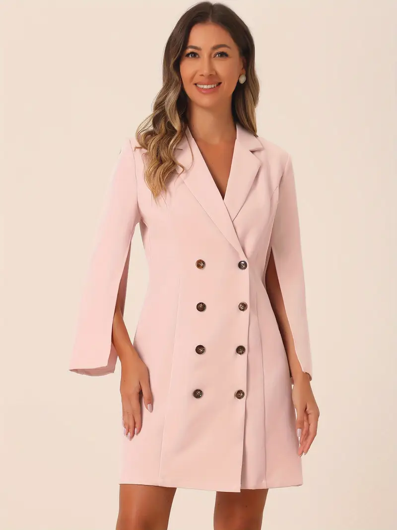 womens work dresses business slit sleeve belted double - Temu womens work dresses business slit sleeve belted double - Temu