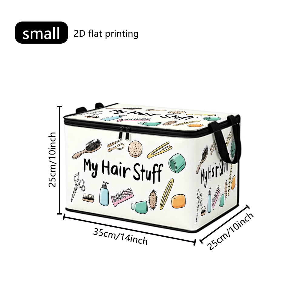 TEMU Under-bed Storage 1pc Supplies Soft Fabric Storage Box | Large Capacity With Zipper And Foldable Storage Box, 2d Flat, Suitable For Office,