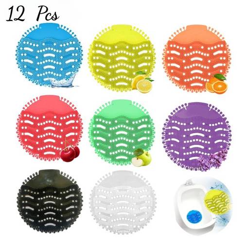 12 plastic urinal pads with long hair brush anti splash and anti clogging used in bathrooms toilets offices hotels restaurants random style