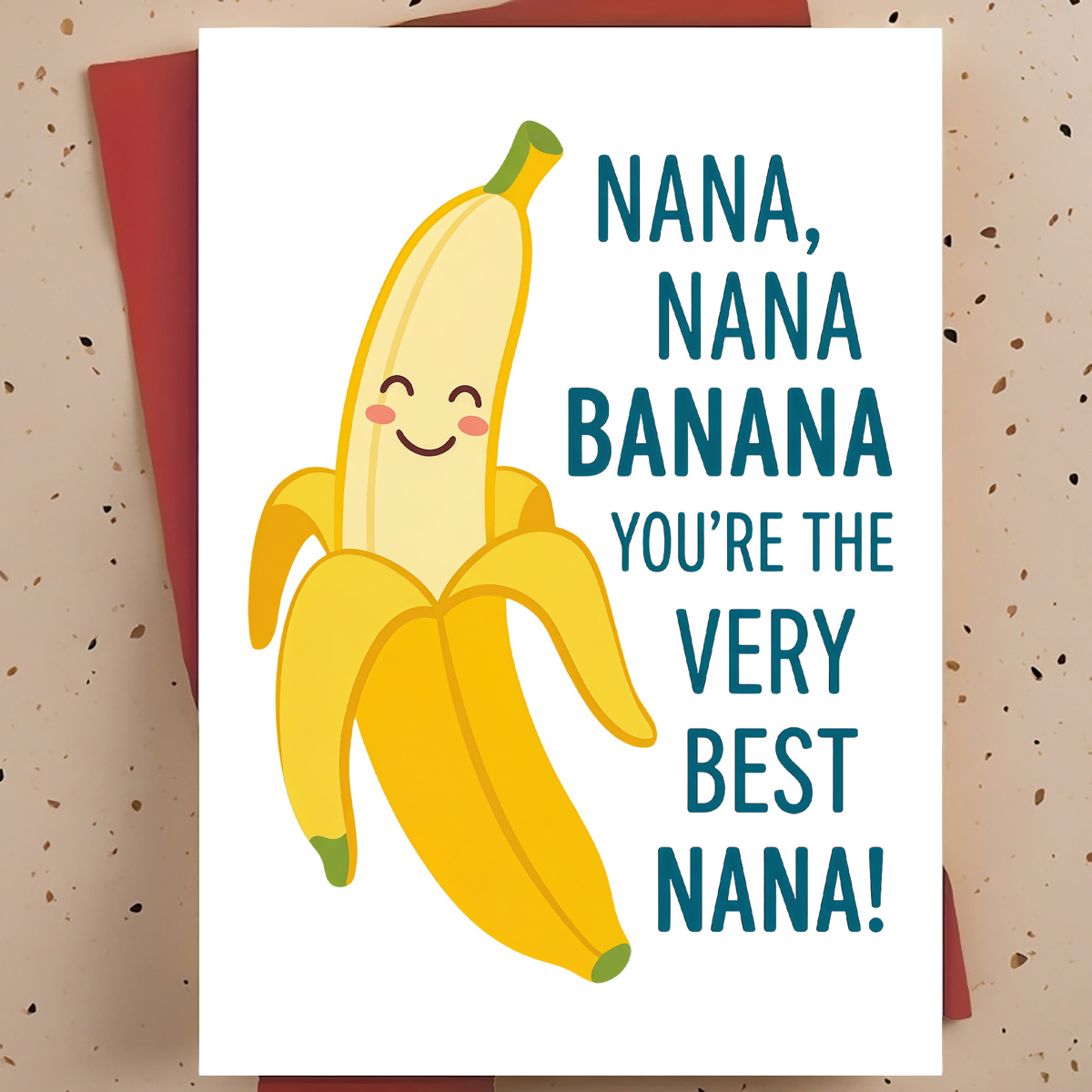 TEMU 1pc Cute Funny Birthday Greeting Card For , Grandma, – Smiling Banana Cartoon Design, Card, With Envelope
