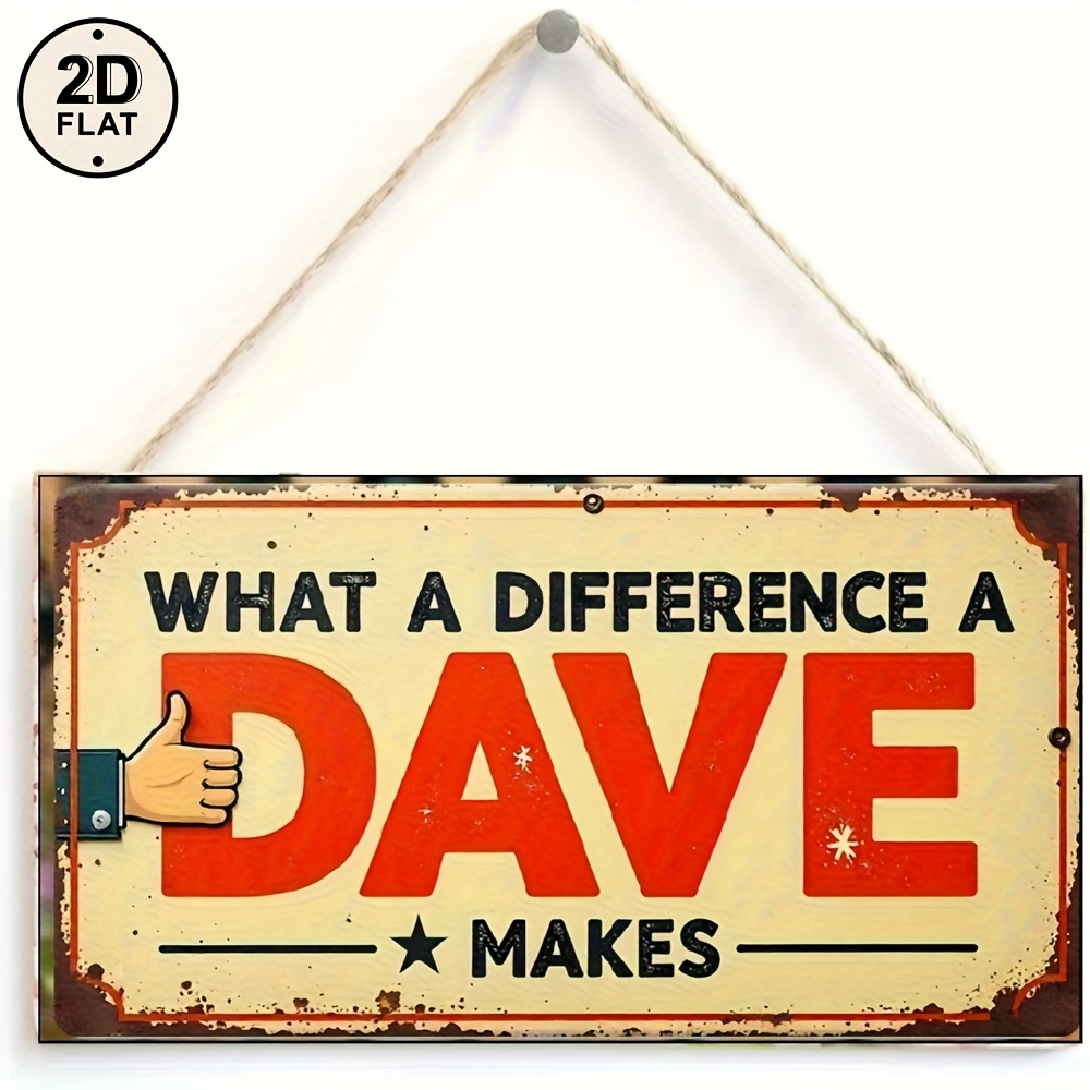 TEMU 2d Flat, Vintage " Difference" Durable Wooden Sign - And White Wall Decor With Humorous Quote, Perfect Gift, 2d Flat Design, Office Decor |