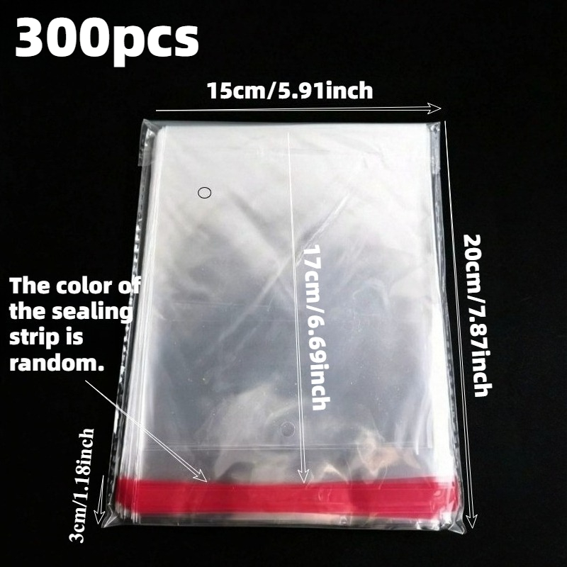 TEMU 300pcs Ydicoc Transparent Plastic Packaging Bags Roll-up Closure Suitable For Jewelry, Gifts, Bookmarks & Accessories - Rollable Seal Strip Bags