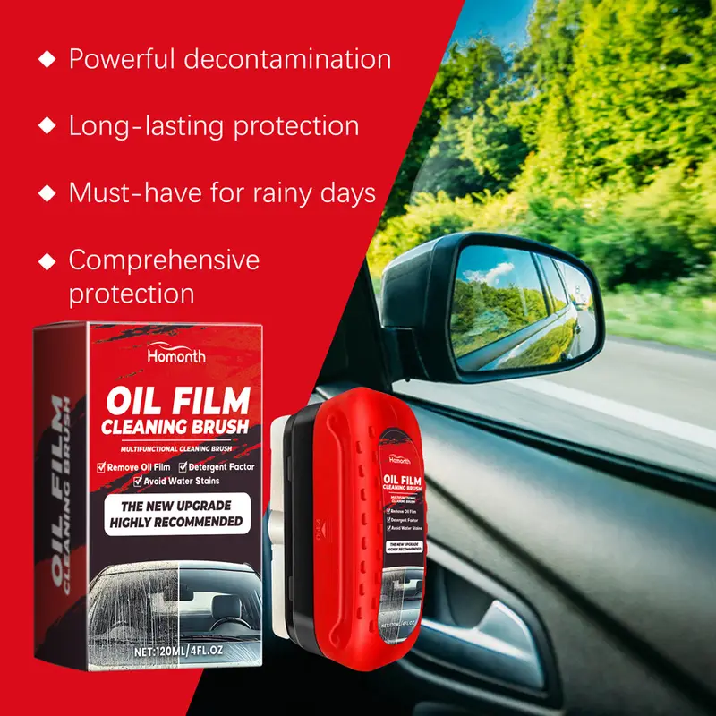 5pcs oil film remover removes dirt car glass sponge cleaning brush windshield oil film stain remover glass oil film cleaning brush details 2