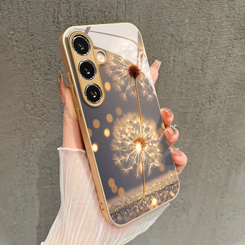 TEMU Starry Dandelion Glas Telefoonhoesje voor for Galaxy