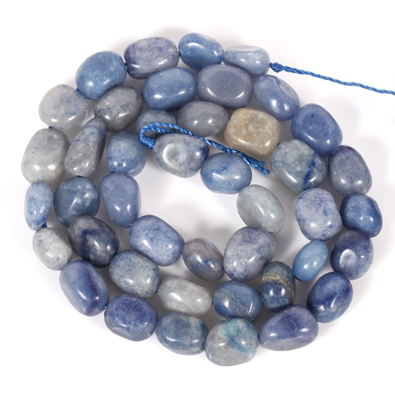 TEMU Lomuine Natural Blue Aventurine Beads Strands - 8-10mm Irregular Suitable For Jewelry Making Diy Necklace,, Earring Crafting - Loose Stone Beads