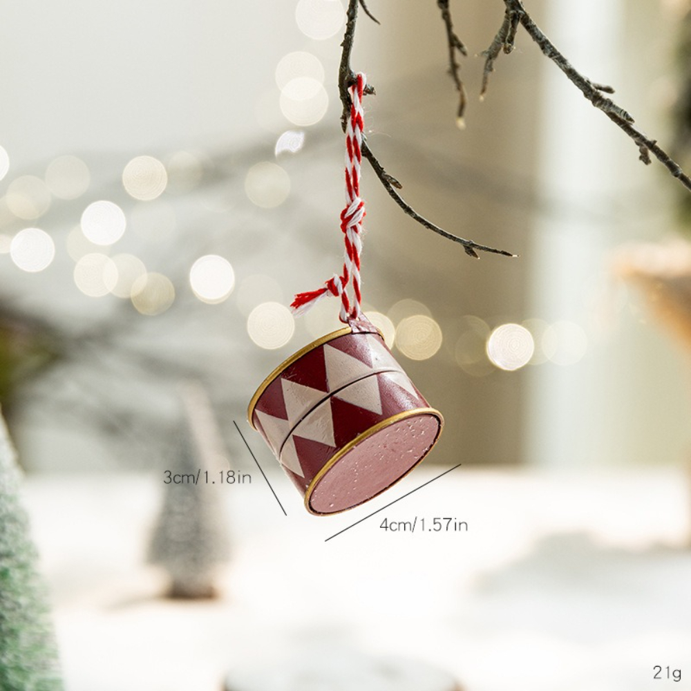 TEMU Custom Name Text Christmas Ornaments, Painted And Drum Wrought Iron Hanging Decor, Desktop Small Ornament, Christmas Tree Hanging Decoration,