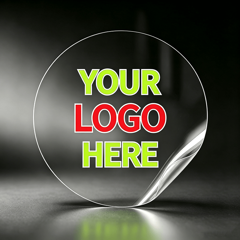 TEMU Round Clear Custom Stickers Labels 1.18/1.57/1.97/2.36/2.76/3.15/3.54/4 Inch, Personalized Photo Logo Self-adhesive Round Labels For Wedding