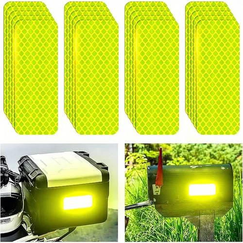 28 reflective safety stickers waterproof fluorescent suitable for cars trucks bicycles and motorcycles equipment vehicle visibility waterproof strong luminous stickers