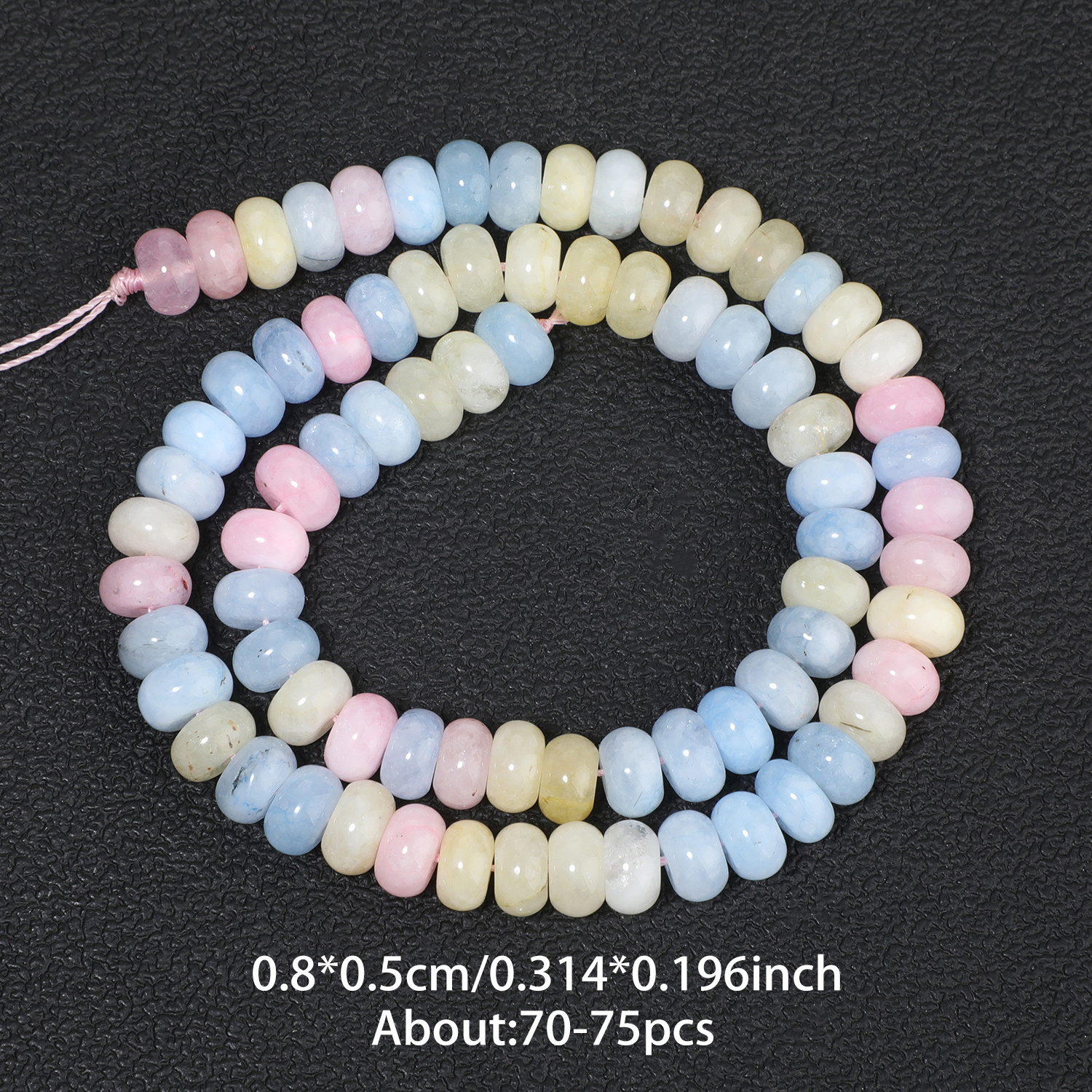 TEMU 5x8mm Natural Stone Mixed Color Flat Abacus Beads Exquisite Loose Beads Used For Jewelry Making Diy Bracelets, Necklaces, Earrings Crafts,