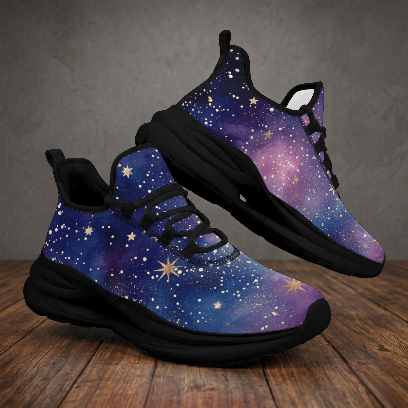 Men's Cosmic Starlight Print Plus Size Running Shoes