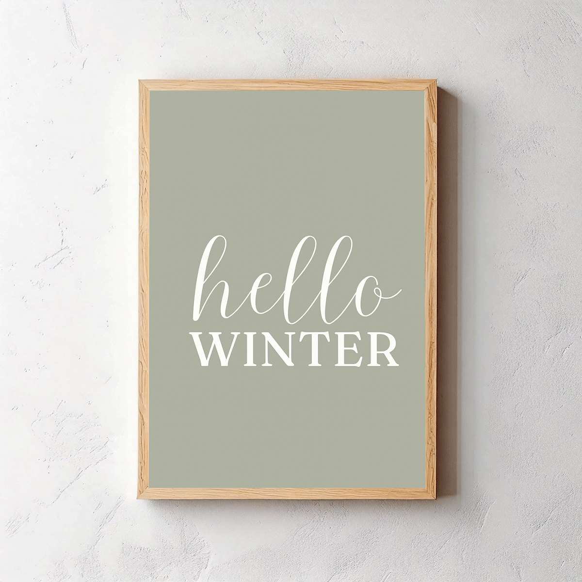 TEMU 2D Flach, 1 Stück 2D Flachdrucke Hallo Winter Themen Kunstposter Minimalistischer Stil Wanddekoration Ungerahmter Leinwanddruck Heimdekoration