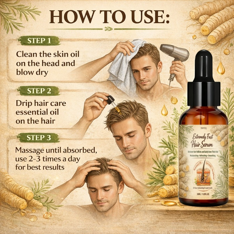 Extremely Fast Hair Builder That Moisturizes and Promotes Plump Skin in Bald Areas, Contains Turmeric, Jojoba Oil and Biotin, Especially Suitable for Uneven Thinning Hair in Bald Areas, Easy to Apply, Using Hair to Look Voluminous and Thick-30ml