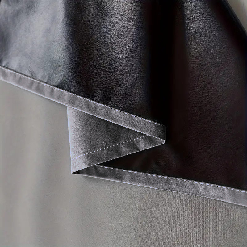 два штора-теплоизолятора, 100% светонепроницаемые, шумопоглощающие, солнцезащитные шторы, затемняющие комнату, из однотонного полиэстера с подкладкой с покрытием, легкие, с верхним отверстием для подвешивания, в современном романтическом минималистичном стиле Детали 19