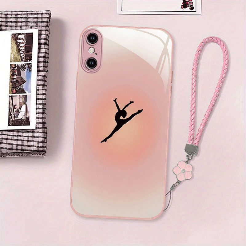 TEMU Phone Case - Tempered Glass Phone Case With A Design Of Dancing , Compatible With Series Including Iphone 15 Plus, 14 Pro, 14 Pro Max, 15, 15