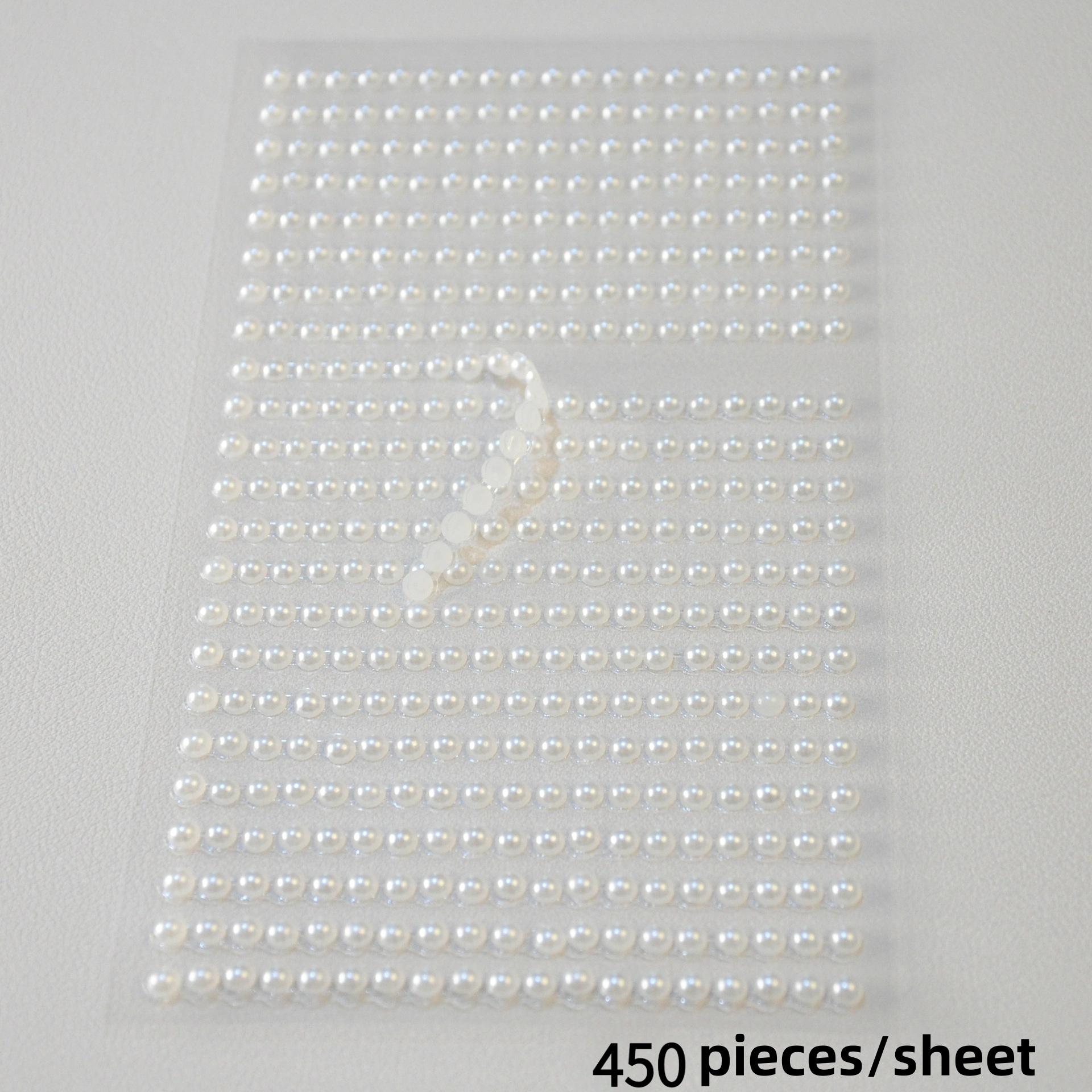 450pcs, Party Decorative Acrylic Pearl Stickers 4mm Crystal Self-adhesive Diamond Stickers, Designed For Large Events