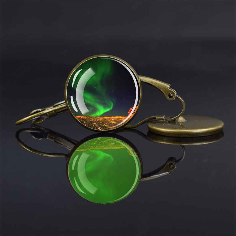 Luminous Northern Lights Romantic Bronze Earrings, Gift for Her
