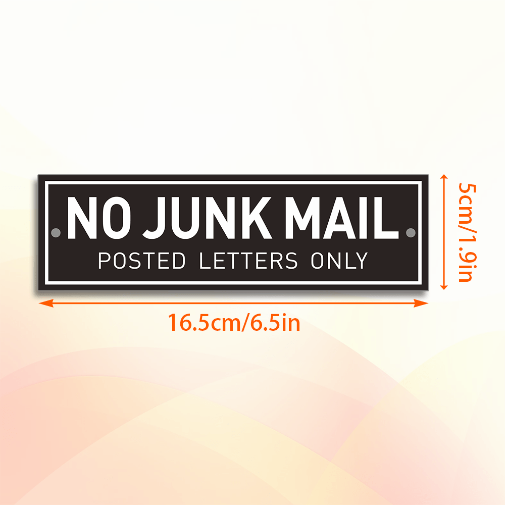 TEMU 2d Flat, Acrylic No-spam Mailbox Sign - "no Spam " Door Installation, Pre-drilled, Durable Acrylic Material, Weatherproof And Fade-resistant,