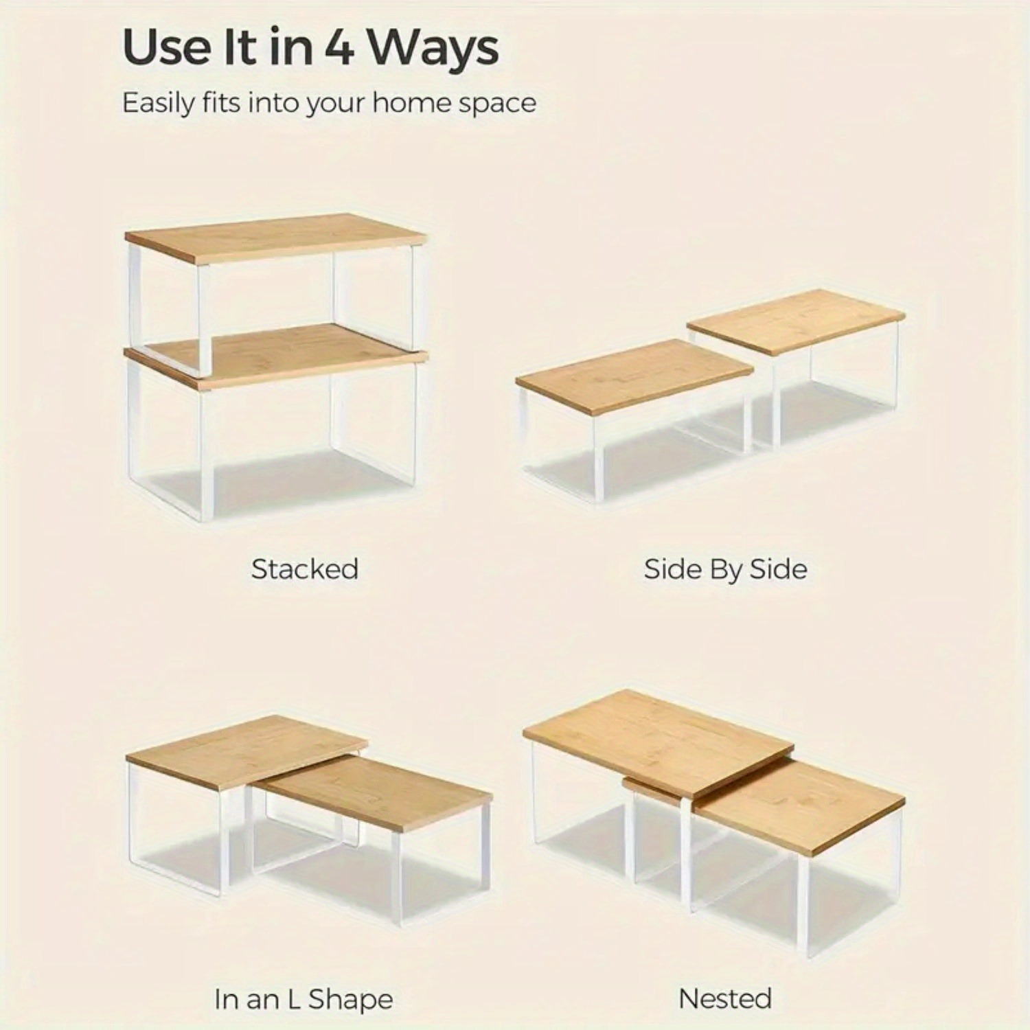 XCLOOZGL Bambus Küchenregal Mit Schubladen - Freistehender Organizer 62x23x39cm