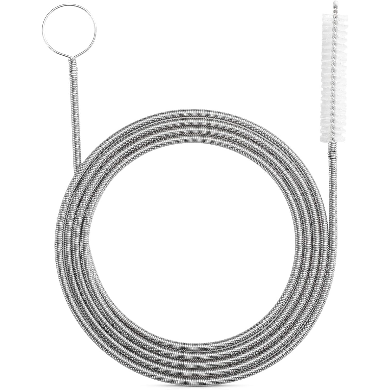 TEMU Spazzola per scarico extra-spessa con molla pi羅 resistente. Pulisci tubi in nylon da 61 pollici, flessibile, e , versione con molla