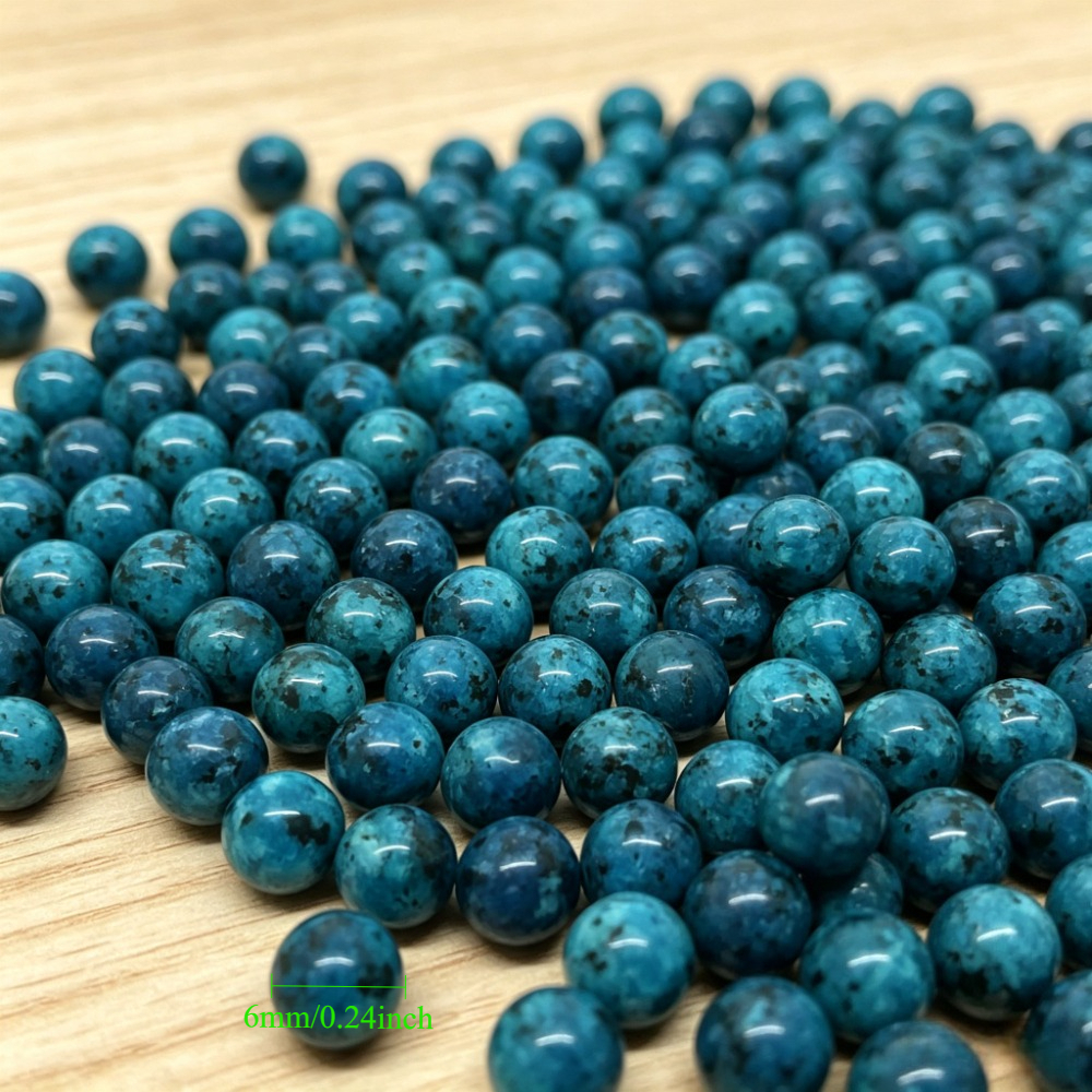 TEMU Perles d'agate de dentelle bleue naturelle avec à pois - Perles d'espacement rondes et perles en vrac adaptées au bricolage, accessoires pour