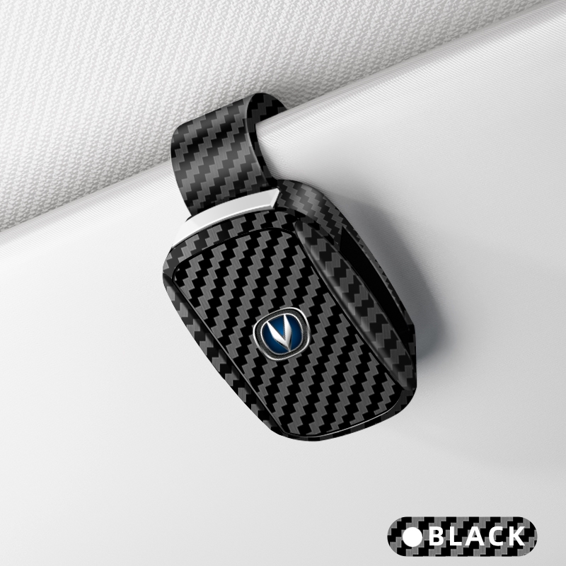 TEMU For Automobile Visor Glasses Clip For Car, 02 Carbon Fiber Texture Abs Material High-end Logo, Fashion Glasses Storage Clip, Fashion Glasses