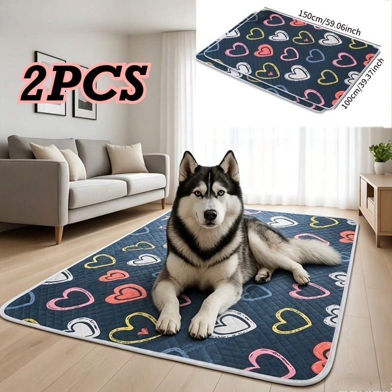 TEMU Lot de 2 Tapis d'apprentissage pour chien, Lavables, Fond, Surface Absorbante, Réutilisables, Durables, Faciles à Nettoyer, Adaptés à Toutes ,